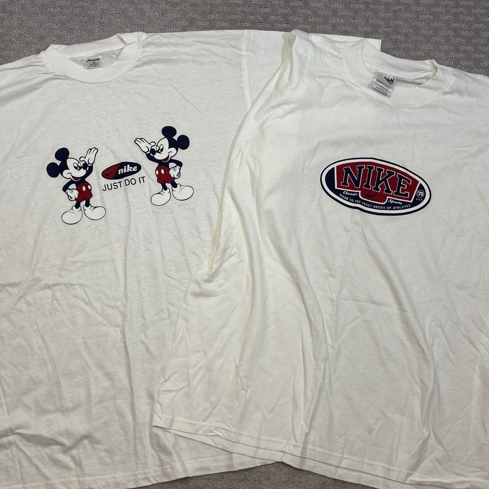 Nike Just Do It Mickey Mouse Boot T-Shirt Size XL Boot T Disney LOT OF 2